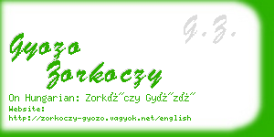 gyozo zorkoczy business card